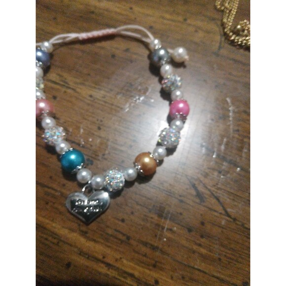 Charming Adjustable Granddaughter Heart Bracelet Pink/Blue/White - Picture 4 of 5